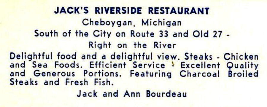 Jacks Riverside Restaurant - Old Postcard (newer photo)